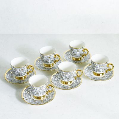 Majestic Classic 12-Piece New Bone China Coffee Cup Set 110ml-Serve 6