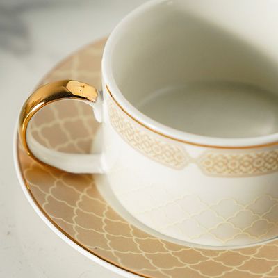 Arabia Warm Grey 12 Pc Coffee Cup & Saucer Set - 80 ml - Serves 6