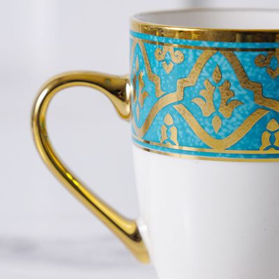 Zahra Mug Blue, Gold 350ml