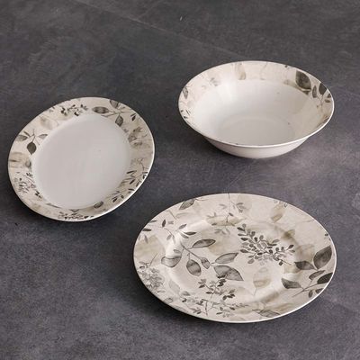 Beatrice 32-Pc New Bone China Dinner Set - Serves 6 - Grey 