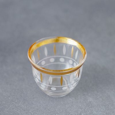 Orchid 12-Piece Glass Cawa Cup Set 80ML Gold