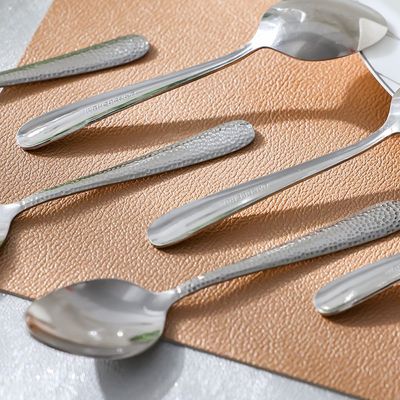 Sitello Hammered 6-Piece Dinner Spoon Silver 17.7X4CM