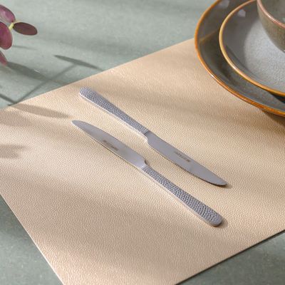 Sitello Hammered 2-Piece Dinner Knife Silver 21.5x1.8CM