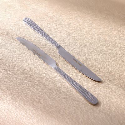 Sitello Hammered 2-Piece Dinner Knife Silver 21.5x1.8CM