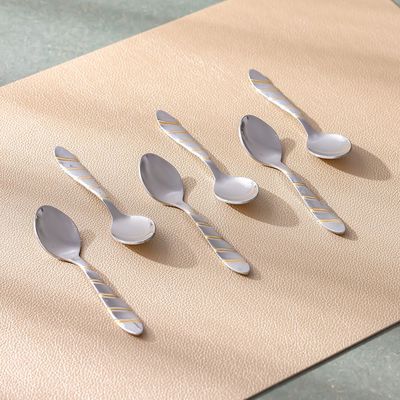 Cross Gold 6-Piece Coffee Spoon Silver,Gold 11.5X2.5CM