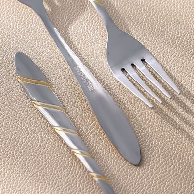Cross Gold 6-Piece Dinner Fork Silver,Gold 17.5X2.5MCM