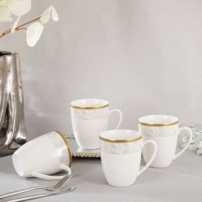 Jenna 4-Piece New Bone China Mug Set 430ml 