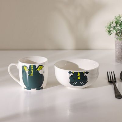 BTS 2-Piece New Bone China Breakfast Set Mug And Bowl -370Ml,580Ml