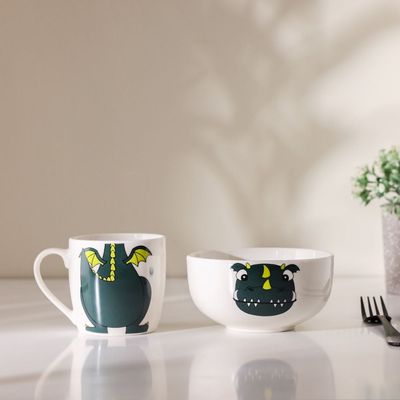 BTS 2-Piece New Bone China Breakfast Set Mug And Bowl -370Ml,580Ml