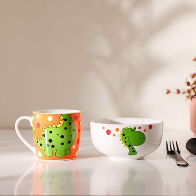 BTS 2 -Piece New Bone China Breakfast Set Mug And Bowl - 370Ml,580Ml