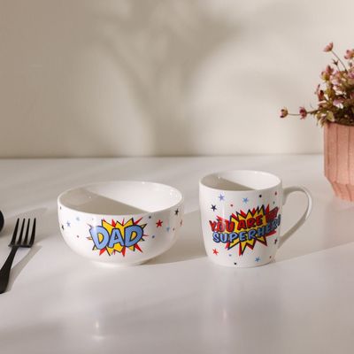 BTS 2 -Piece New Bone China Breakfast Set Mug And Bowl -370Ml,580Ml