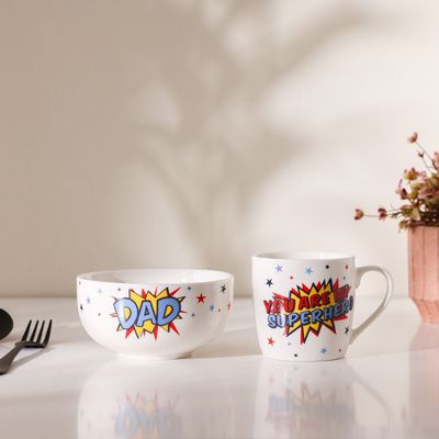 BTS 2 -Piece New Bone China Breakfast Set Mug And Bowl -370Ml,580Ml