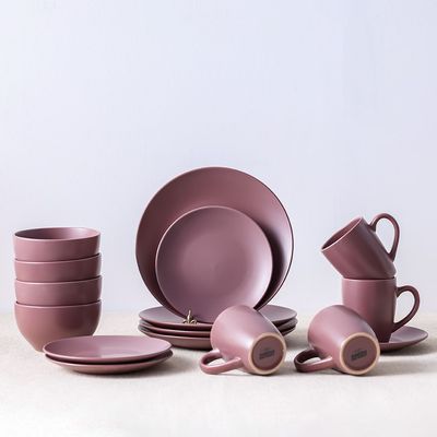 Apollo 16-Piece Color Glazed Stoneware Dinner Set - Serves 4