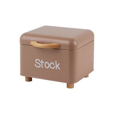 Mocha Storage Containter Rubber Wood Handle 18 X 17 X 14 Cm