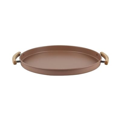 Mocha Serving Tray With Rubber Wood Handle 37x37x3Cm