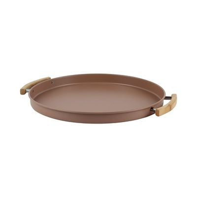 Mocha Serving Tray With Rubber Wood Handle 37x37x3Cm