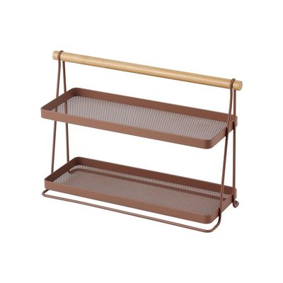 Mocha 2-Tier Spice Rack ,With Bamboo Bar 32.5 X 11.8 X 22 Cm