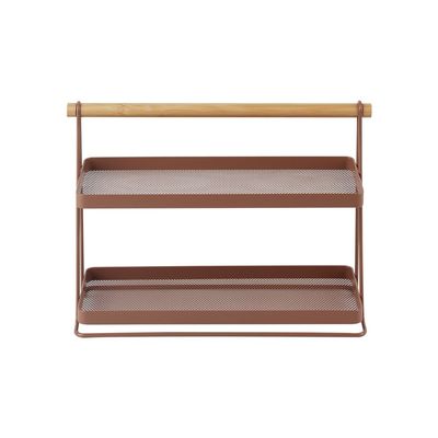 Mocha 2-Tier Spice Rack ,With Bamboo Bar 32.5 X 11.8 X 22 Cm