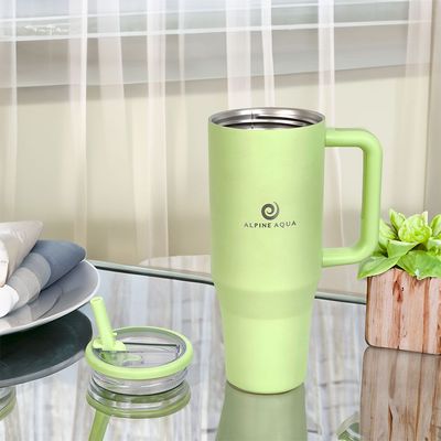 Alpine Aqua Quencher Stainless Steel Vacuum Insulated Tumbler with Lid and Straw Green 1200ml