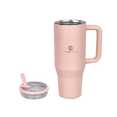 Alpine Aqua Quencher Stainless Steel Vacuum Insulated Tumbler with Lid and Straw Pink 1200ml