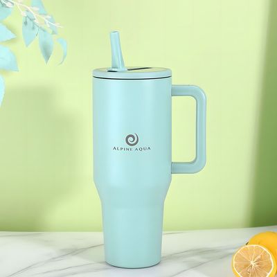 Alpine Aqua Quencher Stainless Steel Vacuum Insulated Tumbler with Lid and Straw Blue 1200ml