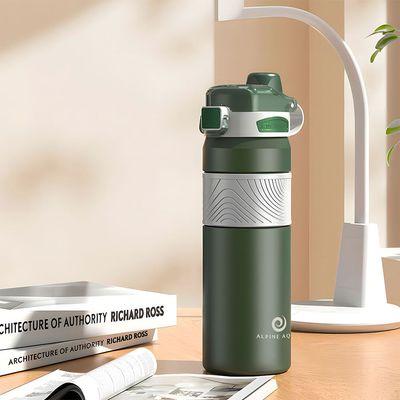 Alpine Aqua Water Bottle Stainless Steel Vacuum Insulated Green 800ml