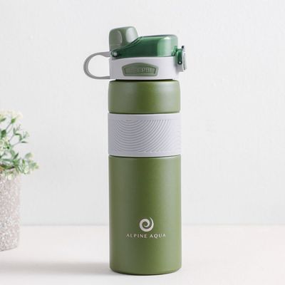 Alpine Aqua Stainless Steel Vacuum Insulated Water Bottle - Green - 800ml