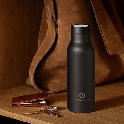 Alpine Aqua Water Bottle Stainless Steel Vacuum Insulated Black 500ml