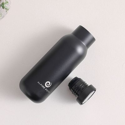 Alpine Aqua Water Bottle Stainless Steel Vacuum Insulated Black 500ml