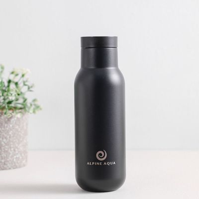 Alpine Aqua Water Bottle Stainless Steel Vacuum Insulated Black 500ml