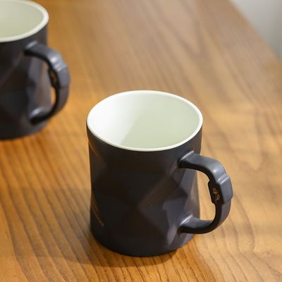 Danube Essential 2-Pc New Bone China Mug Set - Black - 8.7x8.7x10 CM - 390 ml