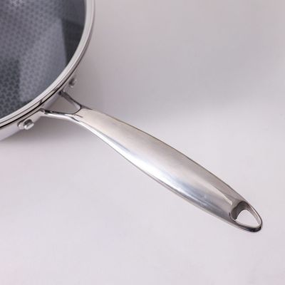 Chef's Delight Celina Pro Stainless Steel Wok Pan with Lid 26x8.5cm
