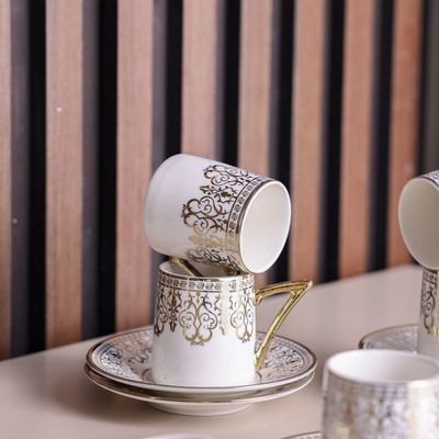 Majestic Classic 12-Piece New Bone China Coffee Cup Set 90Ml-Serve 6