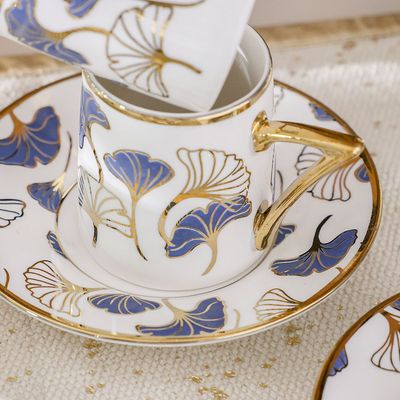 Majestic Ginkgo 12-Piece New Bone China Coffee Cup Set 90Ml-Serve 6