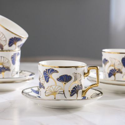 Majestic Ginkgo 12-Piece New Bone China Coffee Cup Set 200Ml-Serve 6