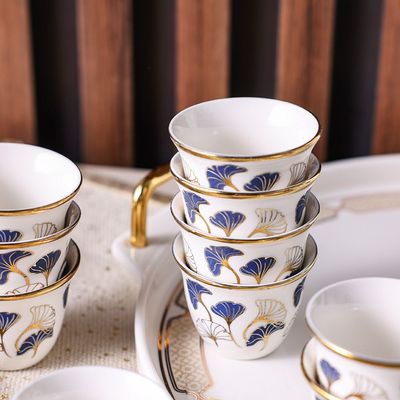 Majestic Ginkgo 12-Piece New Bone China Cawa Cup Set 80Ml -Serve 12