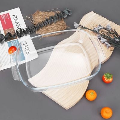 صينية خبز زجاجية مستطيلة من تشيفز ديلايت مع مقبض، سعة 3700 مل