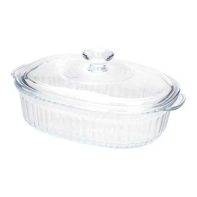 Chef's Delight Oval Glass Casserole With Lid 1800 Ml