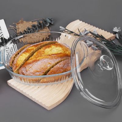 Chef's Delight Oval Glass Casserole With Lid 2800 Ml