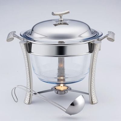 Pristine Stainless Steel Round Food Warmer Silver 4000ml 31X31X24.5CM