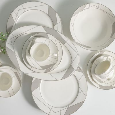 Eleganza 44-Piece New Bone China Dinner Set -Serve 8