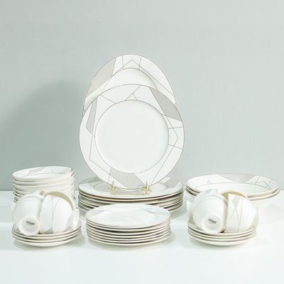 Eleganza 44-Piece New Bone China Dinner Set -Serve 8