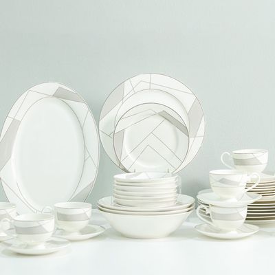 Eleganza 44-Piece New Bone China Dinner Set -Serve 8