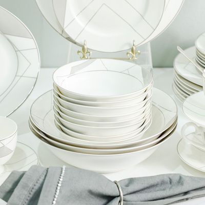 Eleganza 44-Piece New Bone China Dinner Set -Serve 8