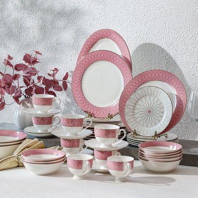 Eleganza 44-Piece New Bone China Dinner Set-Serve 8