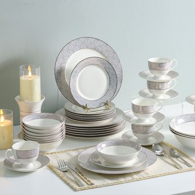 Eleganza 44-Piece New Bone China Dinner Set-Serve 8