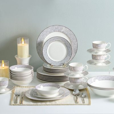 Eleganza 44-Piece New Bone China Dinner Set-Serve 8