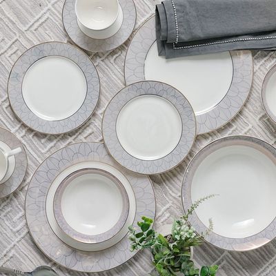 Eleganza 44-Piece New Bone China Dinner Set-Serve 8