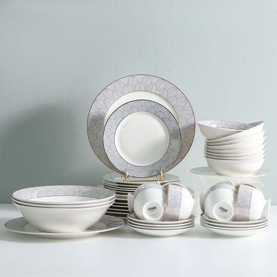 Eleganza 44-Piece New Bone China Dinner Set-Serve 8