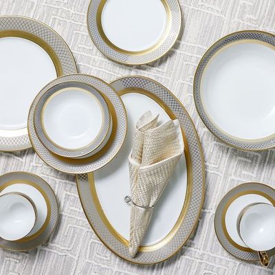 Royal Feast 44-Piece Premium Fine Porcelain Dinner Set-Serve 8